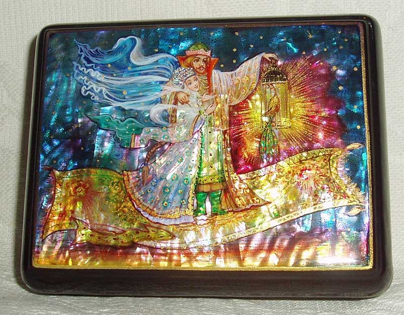mother of pearl russian lacquer box