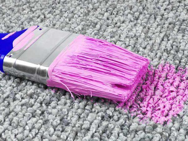 paint spilt paintbrush carpet