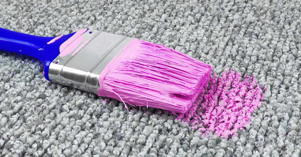 paint spilt paintbrush carpet