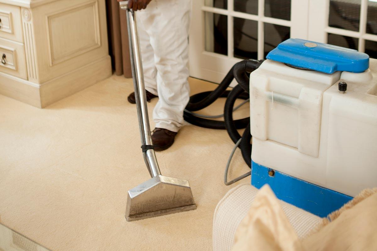 vacuuming carpets