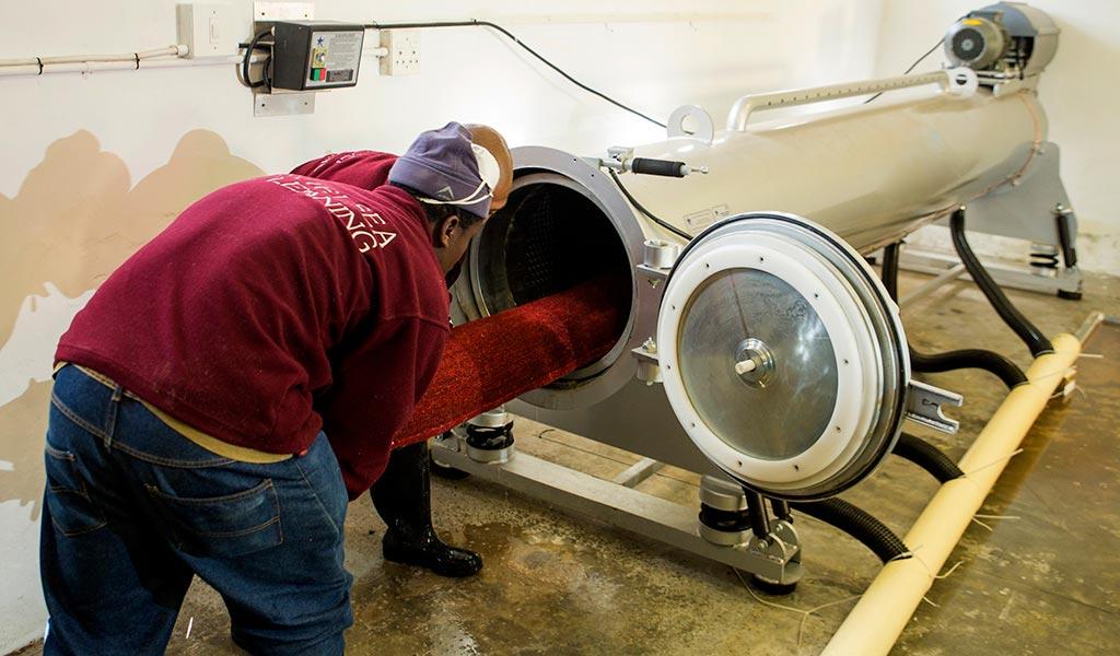 drying carpet with centrifuge